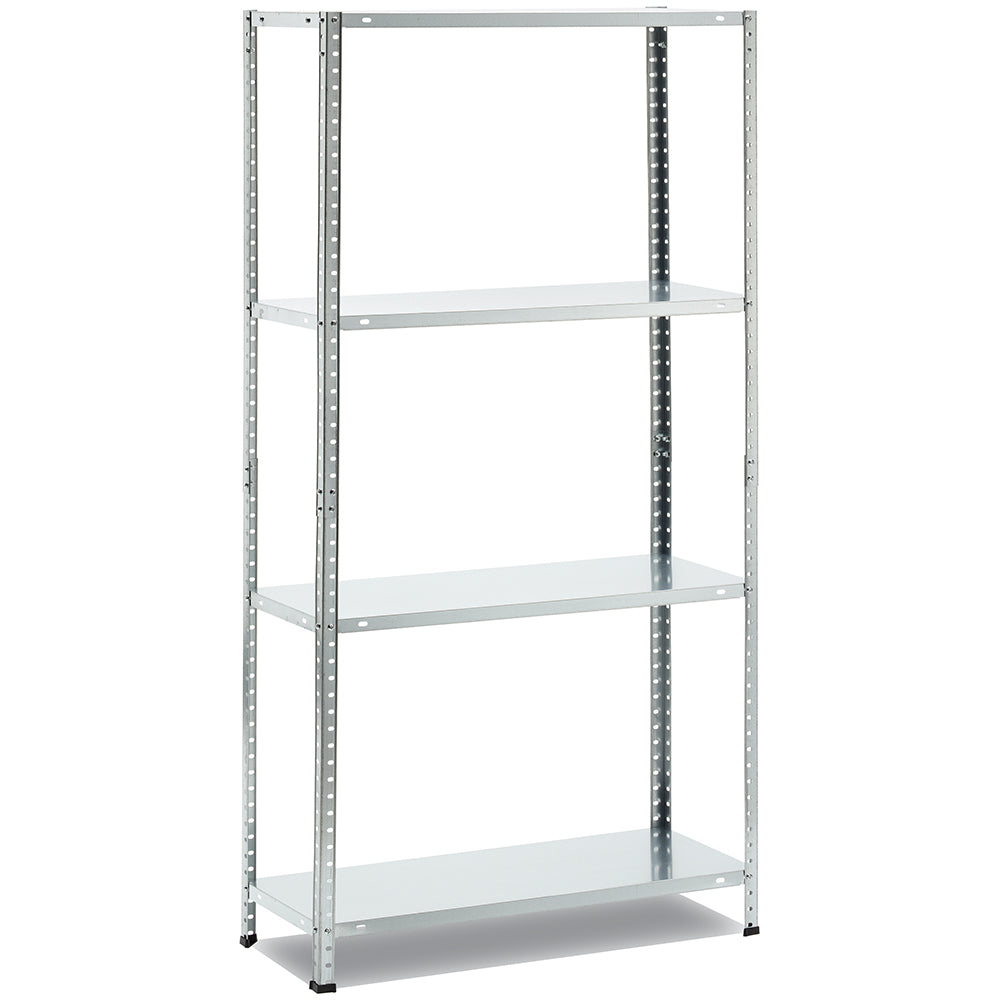 Scaffale in metallo a 4 ripiani - Misure: H 147 x L 75 x P 30 cm - Portata: 45 Kg per ripiano, montaggio a bullone