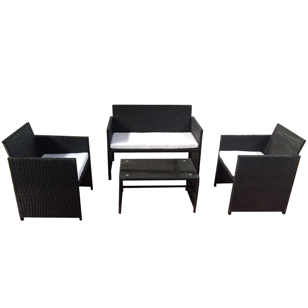 Salotto Valencia (2 poltrone 1 divano 1 tavolo) Black or White
