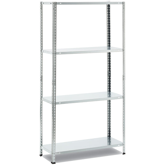 Scaffale in metallo a 4 ripiani - Misure: H 147 x L 75 x P 30 cm - Portata: 45 Kg per ripiano, montaggio a bullone