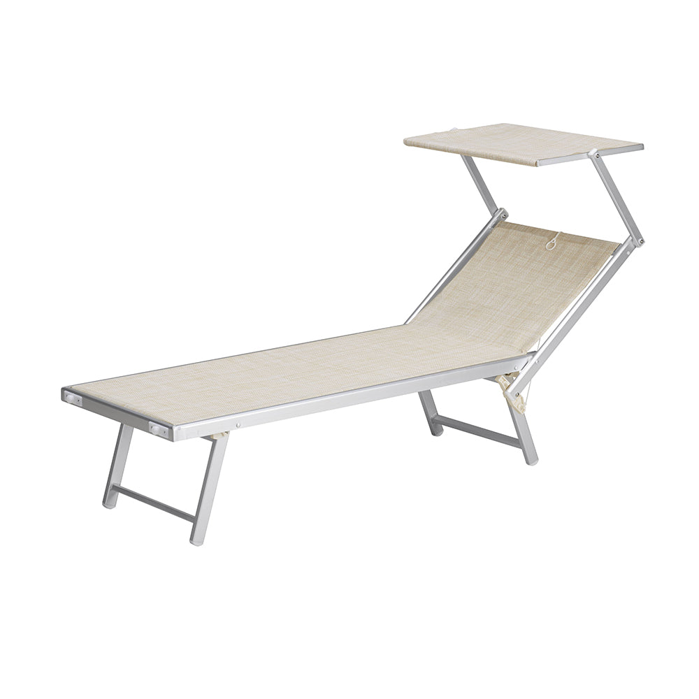 Lettino mare DeluxE in alluminio e textilene 720 gr/m² - Colore Beige Melange