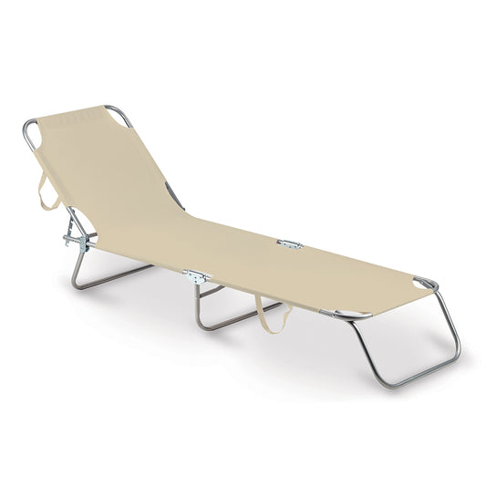 Lettino pieghevole Maiorca in Acciaio e PVC 600D - Colore Beige