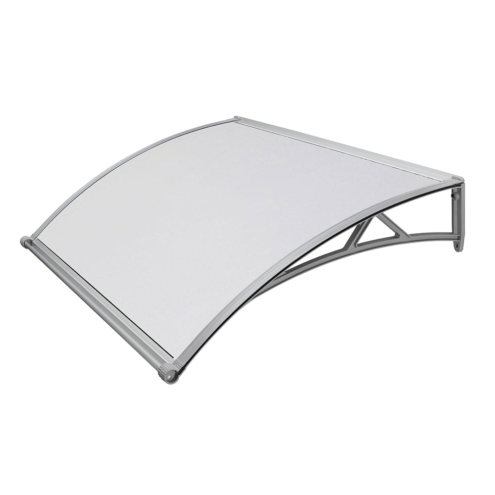 Pensilina ABS P. 98 L. 120                            Supporto Grigio e copertura in policarbonato compatto satinato opalino - Con Sgocciolatoio