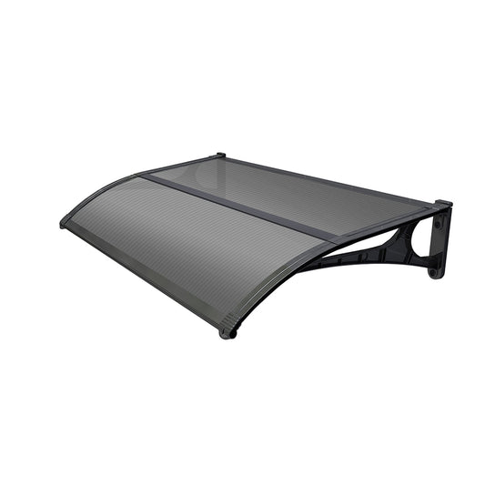 Pensilina ABS P.100 L. 135  - Supporto e profilo centrale Nero con copertura in policarbonato alveolare grigio