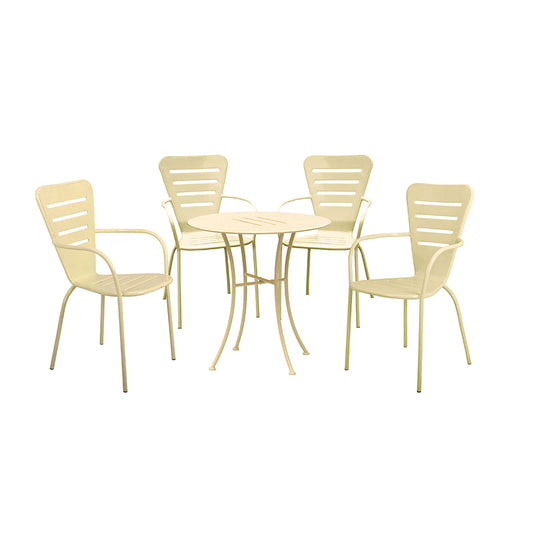 Salotto Ginevra (1 tavolo 4 sedie)                             Acciaio - Colore Crema
