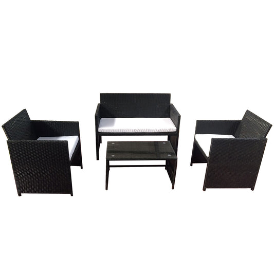 Salotto Valencia (2 poltrone 1 divano 1 tavolo) Black or White