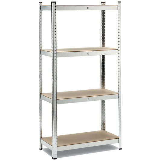 Scaffale 4 ripiani in metallo e MDF -                                                                                                                                                   Portata: 150 Kg per ripiano, montaggio ad incastro - Varie Misure
